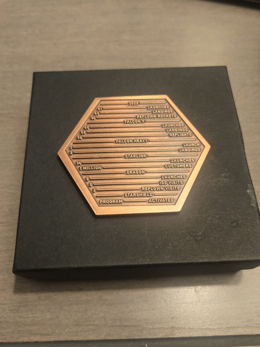 Commemorative Hexagonal Token in Copper - Unbranded